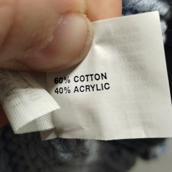 Vintage Y2K GAP Women's Size Large Light Blue Chunky Cable Knit Pullover Sweater - Picture 6 of 7